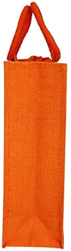 Image of Eco-Friendly Jute Bag | Printed Tiffin /Shopping /Reusable Hand Bag | With Zipper Pocket & Handle | For Men and Women (Orange)