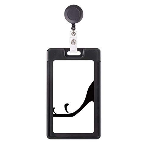 Porte-badge rétractable noir enrouleur badge pour carte d'identité et clé de bureau