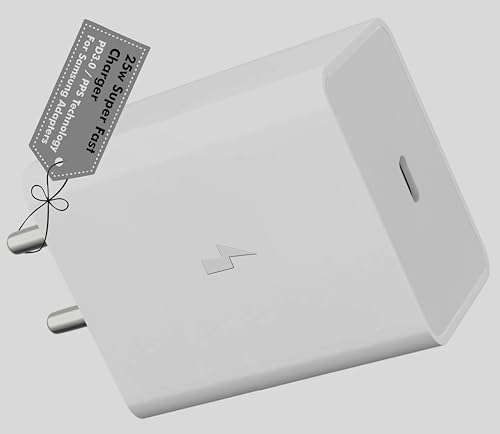 Image of 25W Type-C Fast Charger for Samsung Galaxy M Series - M56 /M55s /M16 /M06 /M05 /M04 /M14 (5000mAh) / M15 /M35 /M34 /M33 /M13 (6000mAh) - Adapter Only| Original Rapid Charging (White)