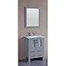 Bosconi AGR124EWGU 24" Single Vanity with Integrated Rectangular Sink, Countertop, Cabinet, 2 Drawers, and Mirror, Gray/Tempered Extra White Glass