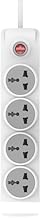 Huntkey 4 Outlets Universal Power Strip 2m Extension Cord (White)