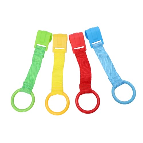 Vaguelly Infant Bed Pull Ring 4pcs Bed Hand Rings Baby Toddler Pull Tab for Safe Standing and Walking