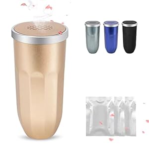 SZEOF 2PCS Car Trash Can with Lid, Car Trash Can Cup Holder with 3 Fragrance Tablets, Press to Open Vehicle Trash Bin, Mini Garbage Bin for Automotive Car, Home, Office, Kitchen, Bedroom,Gold