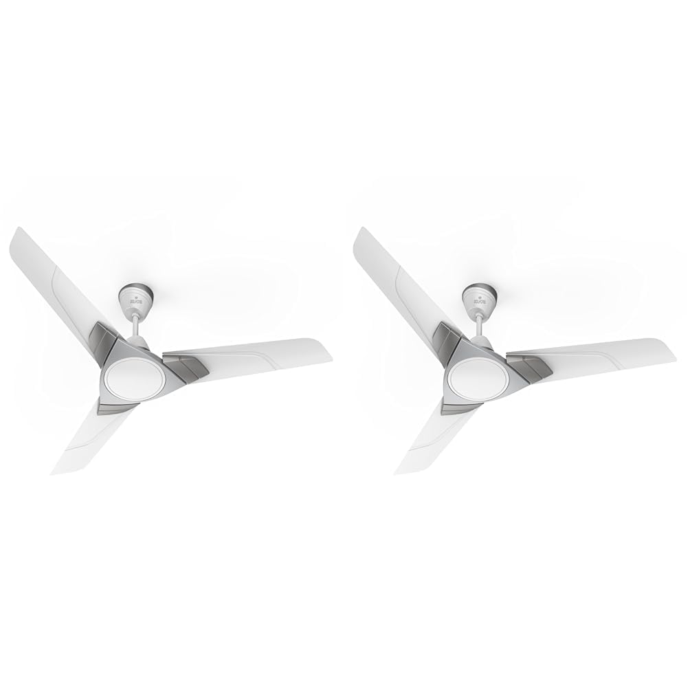 Polycab Aereo Plus 1-Star, 52 Watt 1200mm Ceiling Fan For Home | 100% Copper, High Speed & Air Delivery | Saves Up To 33% Electricity, Rust-Proof Aluminium Blades | 3-Years Warranty【Cool Grey Silver】