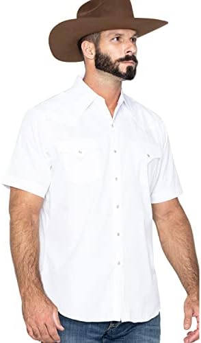 Ely & Walker Men's Short Sleeve Solid Western Shirt