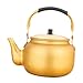 hervidor de agua de aluminio amarillo con tapa Imagen de hervidor de agua de aluminio amarillo con tapa