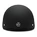 VCAN Cruiser Solid Flat Black Half Face Motorcycle Helmet (X-Small)
