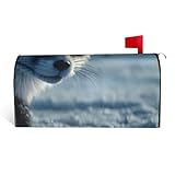 Arctic Prowler Mailbox Cover for Outdoor Decor Magnetic Strips Unique and Practical Design for All Seasons 25.5x21 in