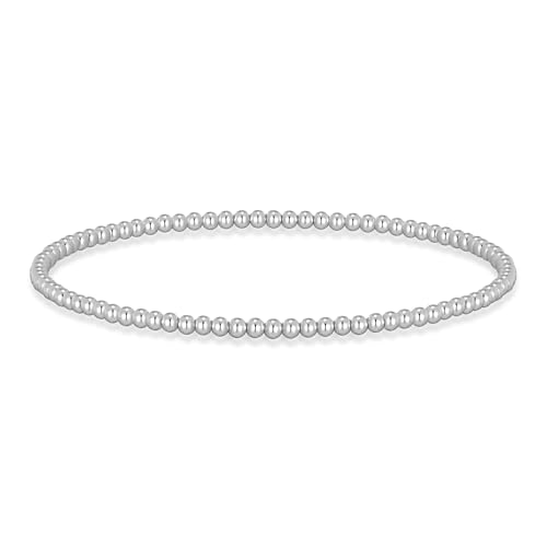 Philip Jones Silver Plated Small Beaded Stretch Bracelet