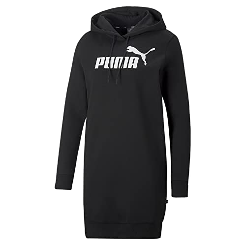 PUMA Damen ESS Logo Kapuzenkleid FL Kleid, Schwarz, M