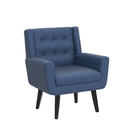 Sillón con reposabrazos moderno azul miniatura 4
