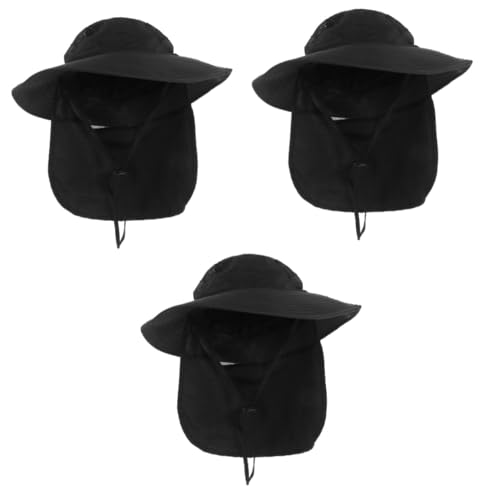 Masque soleil et casquette de course POPETPOP lot de 3 chapeaux anti-insolation noirs randonnée