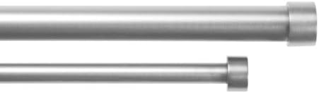 Umbra Cappa 1-1/4” Adjustable Curtain Rod for Windows in Single or Double, 36 to 72-Inches, Nickel