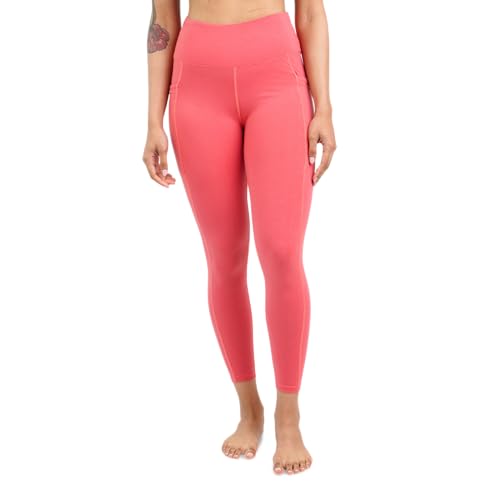 Women's Flex Merino 7/8th Pocket Legging by Woolly | RWS Certified | Ultra-Soft, Breathable, Seattle Designed - Wild Rose Pink - M