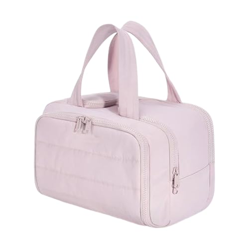 Neceser de viaje – Bolsa de viaje ligera, bolsos de mano para mujer, organizador de almacenamiento de cosméticos con múltiples compartimentos, gran apertura amplia para kit de higiene, champú, Pink