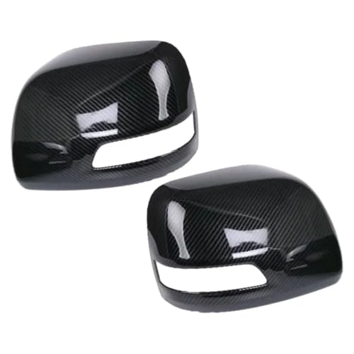 �o�b�N�~���[�J�o�[ �����h�N���[�U�[�p LC200 2012-2021�p �v���h�p FJ150 2010-2019�p �N���[���J�[�{���t�@�C�o�[ �u���b�N�T�C�h�E�B���O ���A�r���[(Carbon Fiber Look)