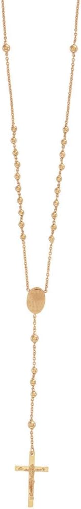 THC24+5.5 Inches Rosary Beads Necklace 9ct Yellow Gold