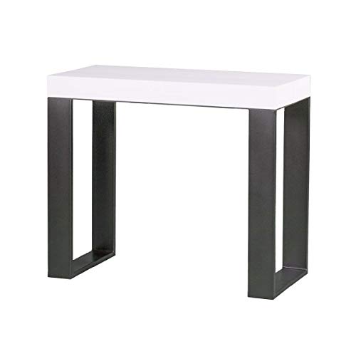 itamoby Tecno 90 cm Console Extensible, Panneaux de nobilitato, Blanc/Anthracite, 90 x 40 x 77 cm Cover