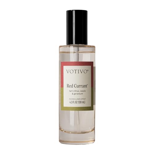 Votivo Red Currant 4.3 oz Room & Linen Spray | Scented Air Freshener for Linens & Living Areas | Premium Long Lasting Fragrance