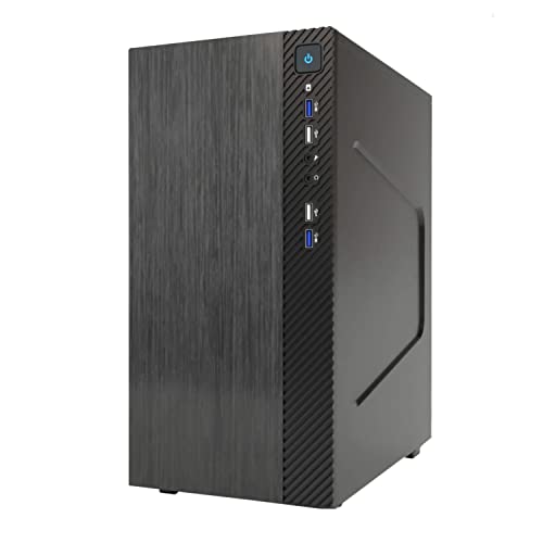 Itek SMALLCOM-B Boîtier Mini Tower, mATX, 2 Ports USB 3, 2 Ports USB 2, brossé, Noir