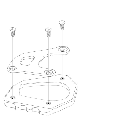 Rallonge de béquille de moto et plaque support pour agrandir la stabilité 1290ADV