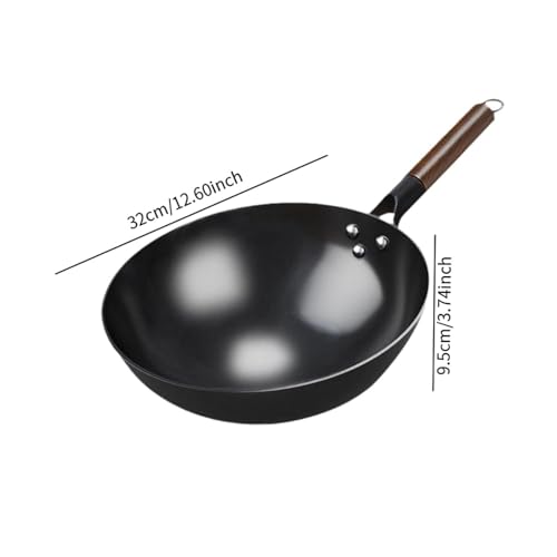 Wok sartén con fondo redondo 32 cm sin orejas miniatura 3