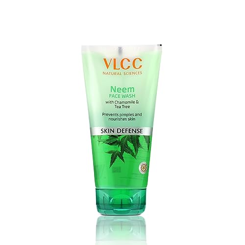 VLCC Neem Face Wash - 150ml X 2 | Buy One Get One (300ml) | Fights Acne, and Pimples | Soothe Skin Inflammation and Irritation | With Neem, Chamomile, Tea Tree, Eucalyptus & Carrot seed.
