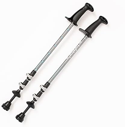 URBAN POLING - ACTIVATOR 2 for Balance and Rehab/Stability/Walking/Nordic Walking Poles (Pair) (Dark Grey with Cyan Graphic Design)