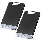ZCZN 2-pak plastikowych podkładek ze schowkiem, segregator-podkładka A4 z oddzielnym uchwytem na długopis, czarny