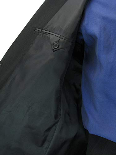 Sharp Hand Tailored 2Pc Men Double Breasted Dress Suit W/1 Pair Of Socks - Black 52L #TOP4