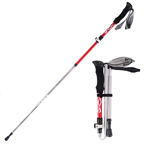 Bastón plegable portátil para caminar de viaje y rutas de montaña
