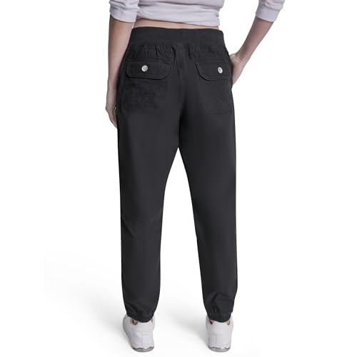 Image of DKNY Women's High Rise Bungee Waist Seamed Jogger with Pockets