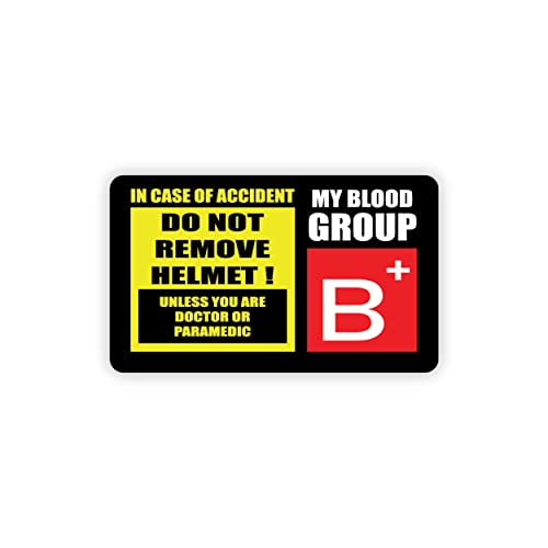 Image of Safety Caution Sign Quotes and Blood Group Helmet Stickers for Bike Riders Multicolor Vinyl Sticker 3 x 1.8 inch (B+)-Self-Adhesive