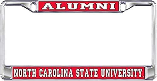 Dixie Dawgs North Carolina State Wolfpack Metal Domed License Plate Frame for Front or Back of Car Officially Licensed (Alumni)