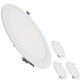 LED ATOMANT Pack 4x Downlight LED Panel Extraplano Redondo 220mm 20W, Color Blanco Frio (6500K), Corte 200mm, 1800 lumenes, Driver incluido