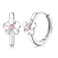 Rhodium Plated Earrings - Pink CZ