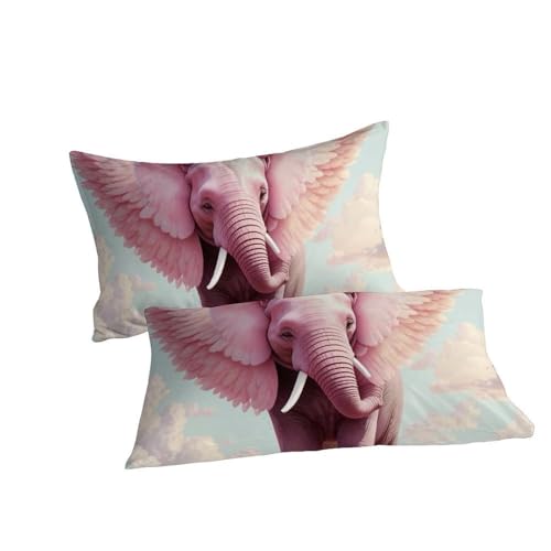 Literie microfibre 3D éléphant rose : une parure de couette King d'exception