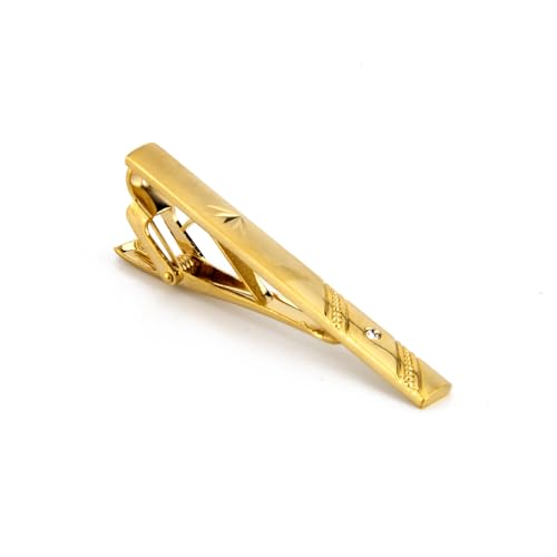Image of Wynameleri Fashion Tie Pin Gold Plated with Rhinestones for Men in Gift Box