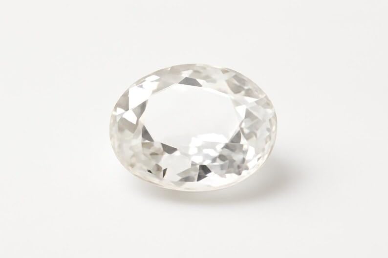 8.75 CT Natural Oval Cut White Sapphire Loose Gemstone for Jewellery Making - 13.90X11.36X6.00 MM
