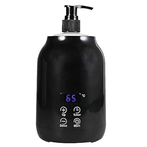 Massage Oil Warmer with LED Display Touch Control, 30 to 65℃ Temperature Adjustable, Electric Heater for Fast Heating Body Lotion Lube Gel Cream for Home Beauty SPA Salon