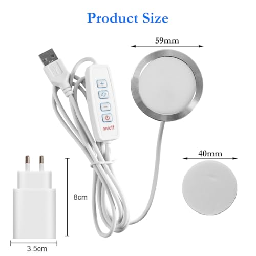 3 Stück 3D Drucker 3-Farben LED Lampen Kit, Nachtlicht Modelle Ersatz für 3D Druck Zubehör, LED-Lampen-Set für Bambu Lab A1/A1 Mini, USB-Betrieben und USB-Adapter, Weiß und Warmes Licht