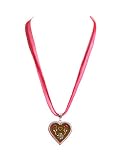 ALMBOCK Dirndlschmuck für Frauen - pinke Trachten Kette - Dirndlkette pink mit Blumen und Steinen