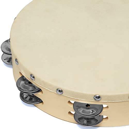 Tiger TAM98-10 Tambourin en Bois 10" à Double Rangée - Naturel – vue 4