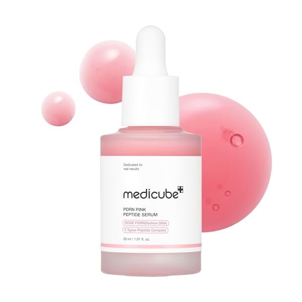 medicube PDRN Pink Peptide Serum with Rose PDRN | Vegan Pink Glow Serum with Peptides & Niacinamide for Hydration & Firm-Looking Skin | Uneven Tone Care | Korean Skincare, 1.01 fl. Oz