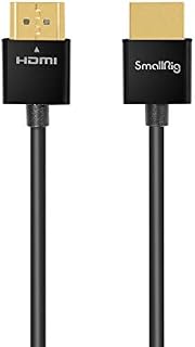 SMALLRIG Ultra Thin HDMI Cable 55cm/1.8Ft, 4K Hyper Super Flexible Slim HDMI Cord, High Speed Supports 3D, 4K@60Hz, Ethernet, ARC Type-A Male to Male for Camera, Camcorder, Monitor, Gimbal - 2957