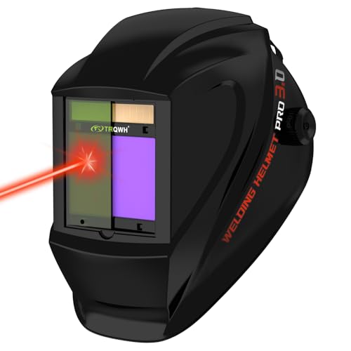 Image of TRQWH Laser Auto Darkening Welding Helmet OD10+ 190nm-450nm&900nm-1100nm Large Viewing Laser Safety Helmet Protective Mask Eye Protection for Laser Welding/Laser Cutting/Laser Cleaning/Laser Marking