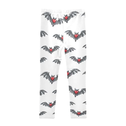 Bat Love Pattern Girls Leggings Soft Stretch Workout Yoga Dance Pants for Kids Casual Tights2