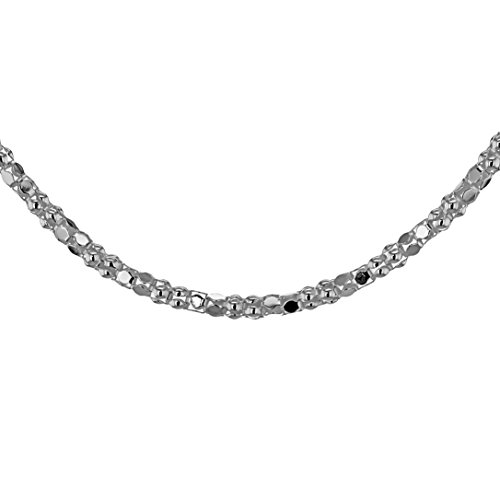 Tuscany Silver Women's Sterling Silver 1.9 mm Mirror Popcorn Chain Necklace of Length 51 cm/20 Inch