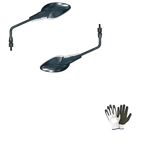 Par Espejos de Manillar retrovisor para Moto Far Negro para Yamaha YBR 125 2005 – 2017