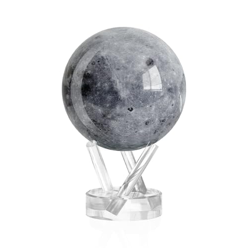 MOVA Moon Globe 4.5” | Rotating Lunar Globe Powered by Light | No Batteries Needed | Unique Desk Decor or Gift